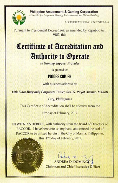 POGO88 Pagcor License